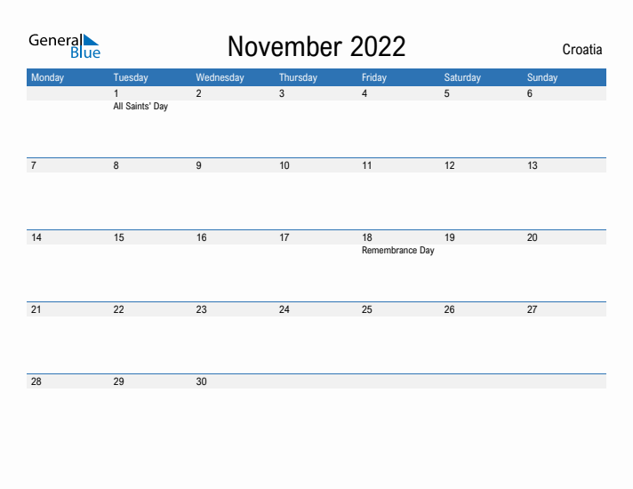 Fillable November 2022 Calendar