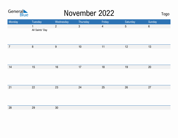 Fillable November 2022 Calendar