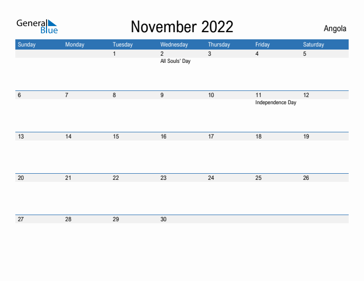 Fillable November 2022 Calendar