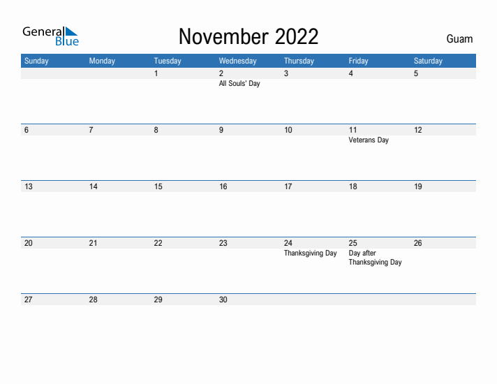 Fillable November 2022 Calendar