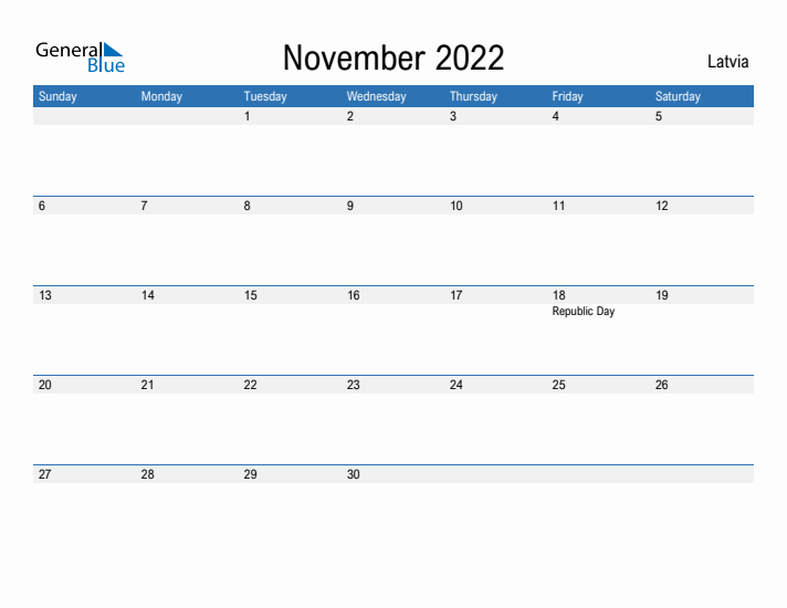 Fillable November 2022 Calendar