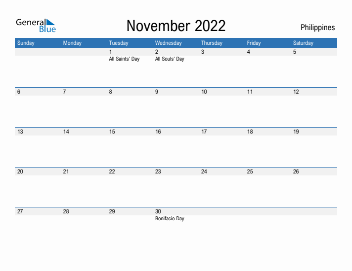 Fillable November 2022 Calendar