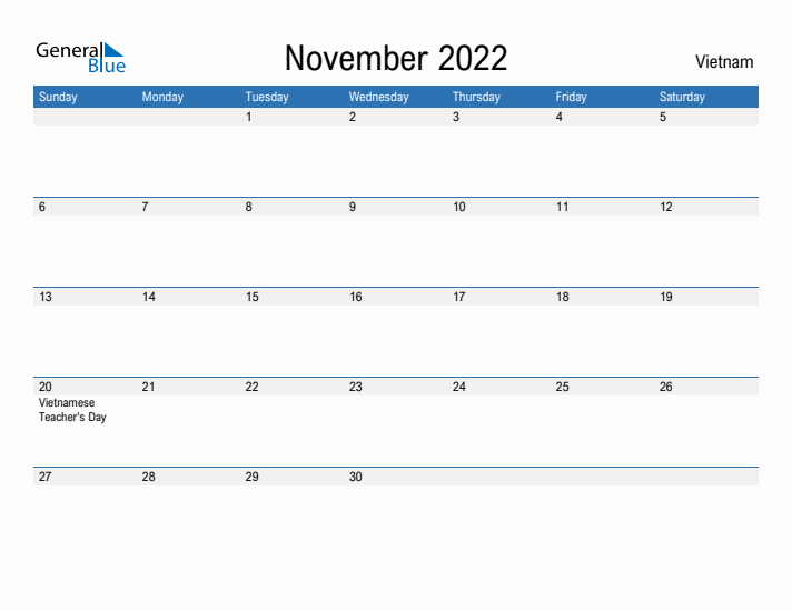 Fillable November 2022 Calendar