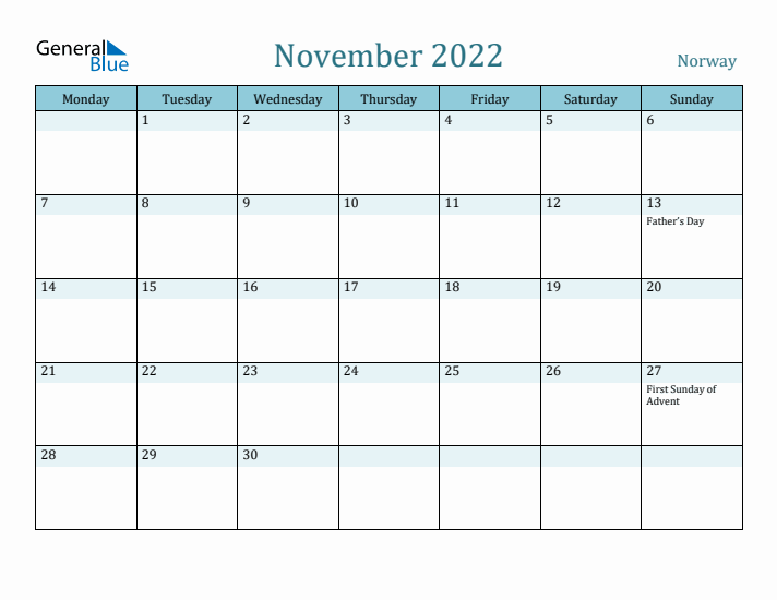 November 2022 Calendar with Holidays