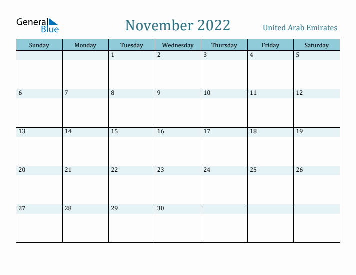 November 2022 Calendar with Holidays