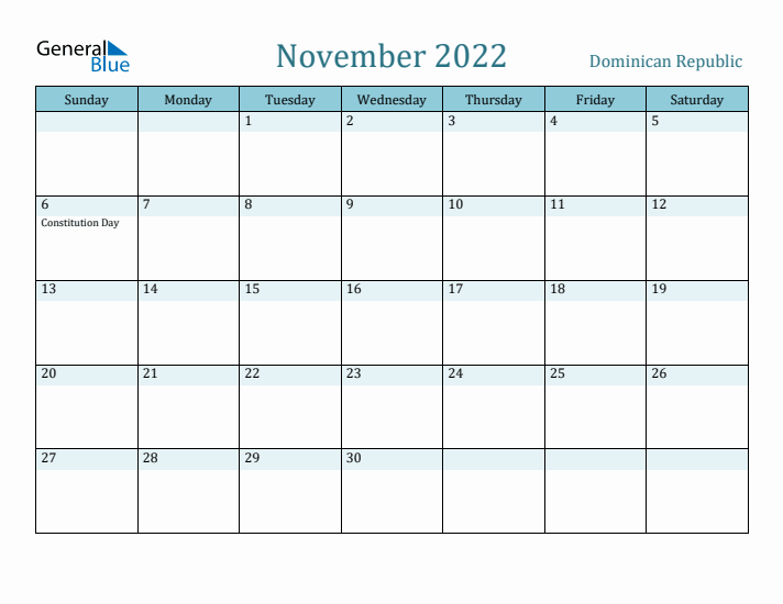 November 2022 Calendar with Holidays