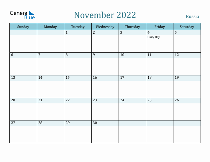 November 2022 Calendar with Holidays