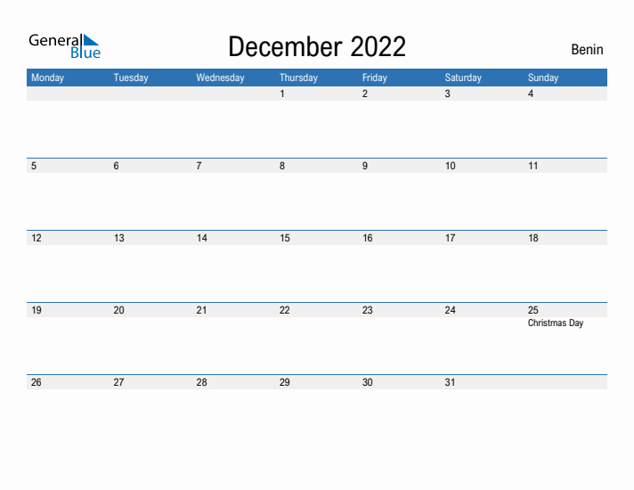 Fillable December 2022 Calendar