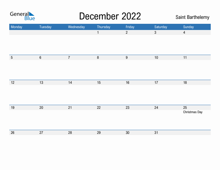 Fillable December 2022 Calendar