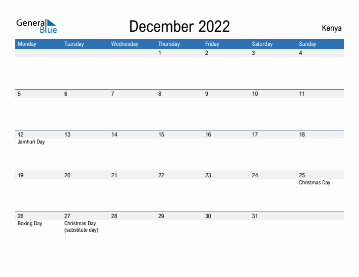 Fillable December 2022 Calendar