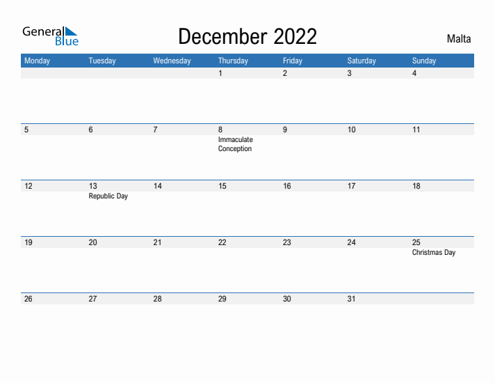 Fillable December 2022 Calendar