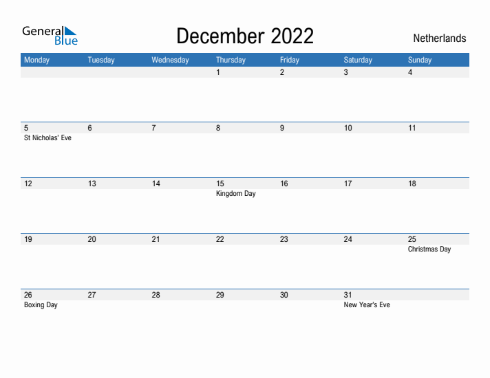 Fillable December 2022 Calendar