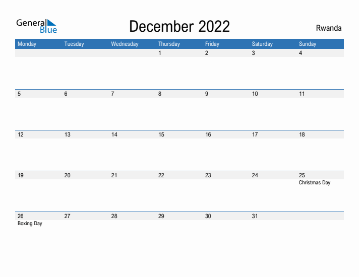 Fillable December 2022 Calendar