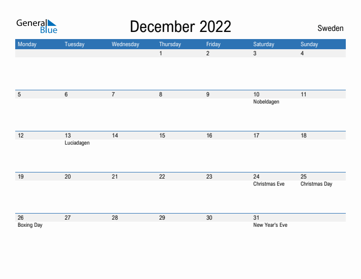 Fillable December 2022 Calendar