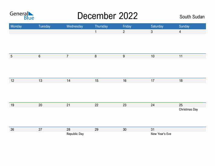 Fillable December 2022 Calendar