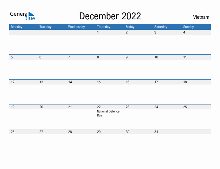 Fillable December 2022 Calendar