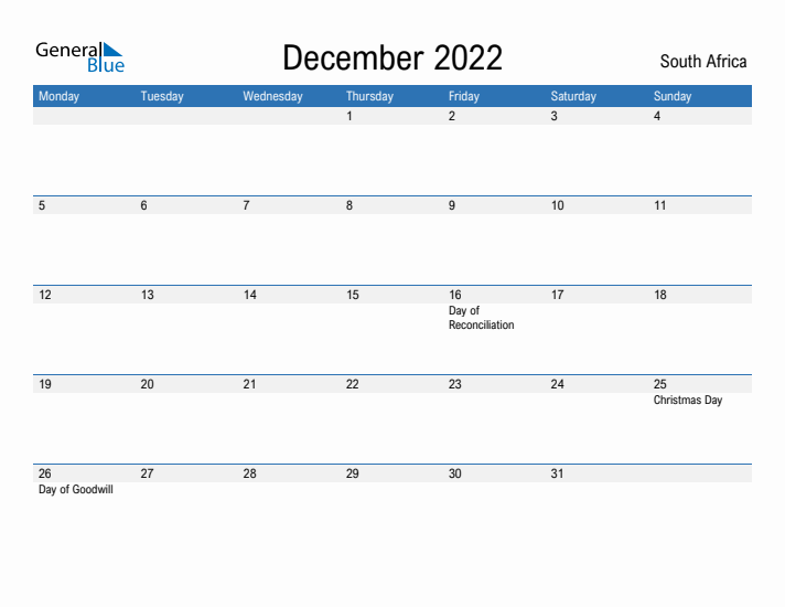 Fillable December 2022 Calendar