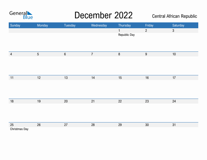 Fillable December 2022 Calendar