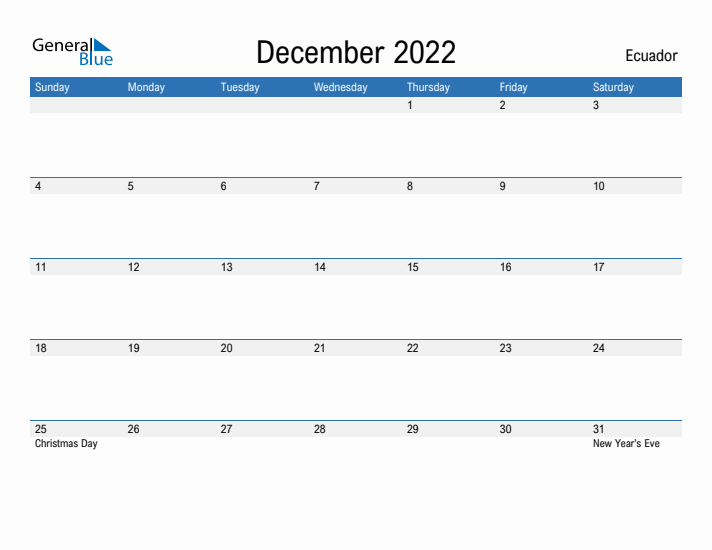 Fillable December 2022 Calendar