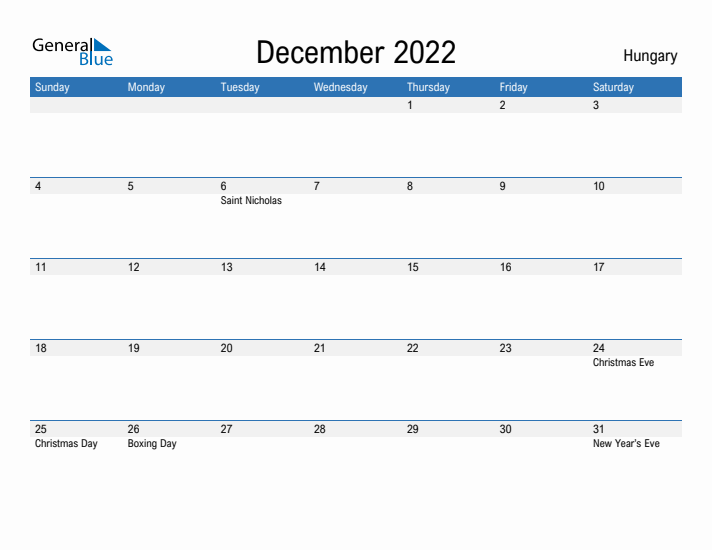 Fillable December 2022 Calendar