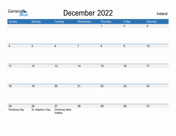 Fillable December 2022 Calendar