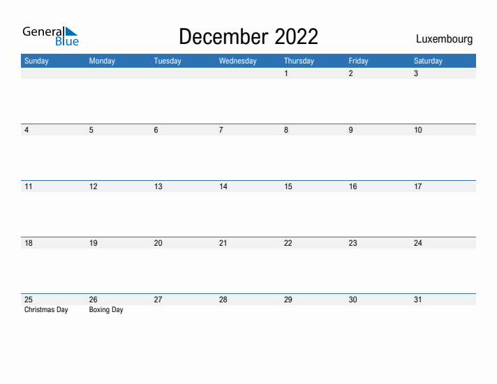 Fillable December 2022 Calendar