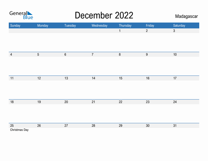 Fillable December 2022 Calendar