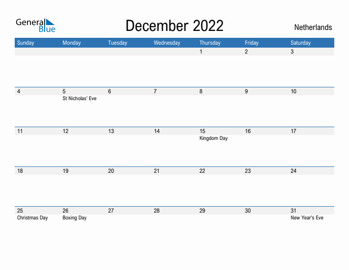 Fillable December 2022 Calendar