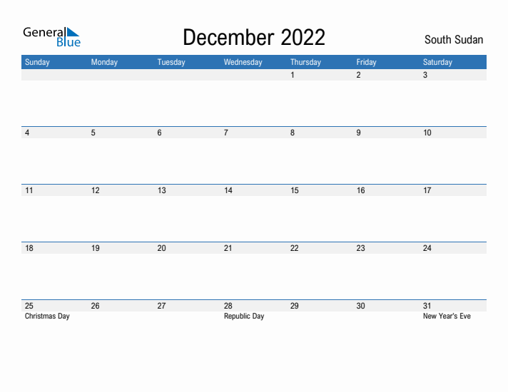 Fillable December 2022 Calendar