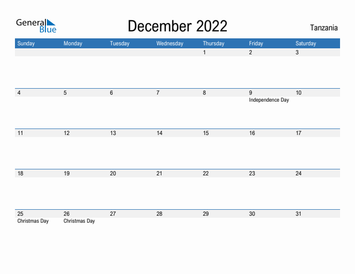 Fillable December 2022 Calendar