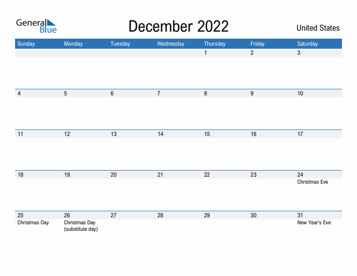 Fillable December 2022 Calendar