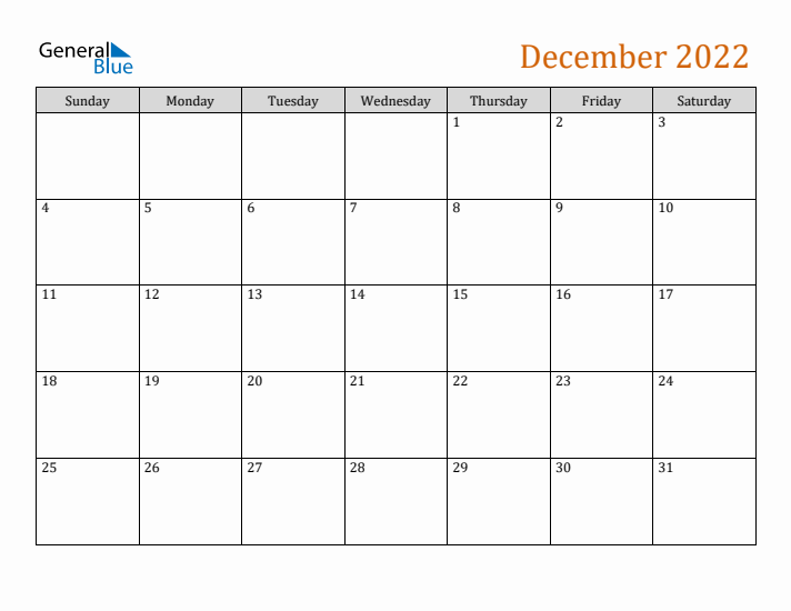 Editable December 2022 Calendar