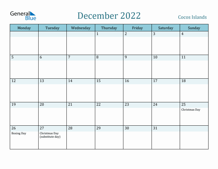 December 2022 Calendar with Holidays