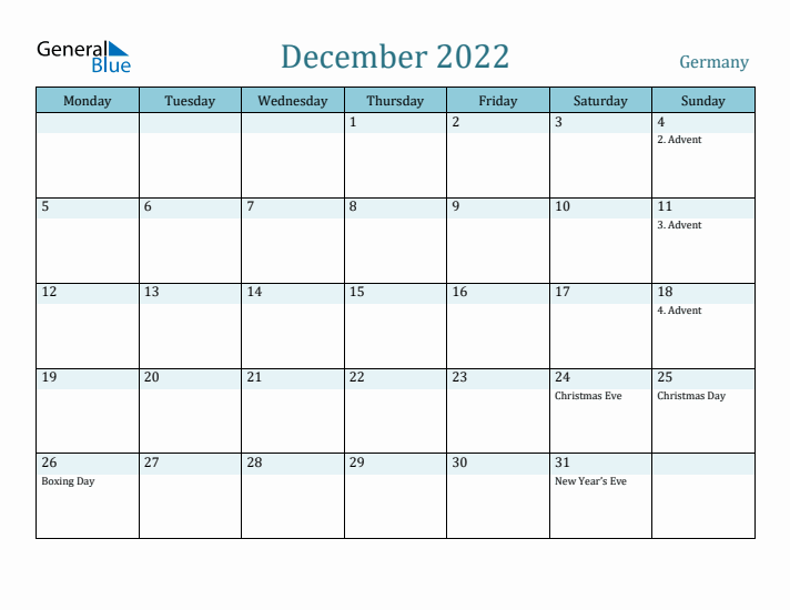 December 2022 Calendar with Holidays