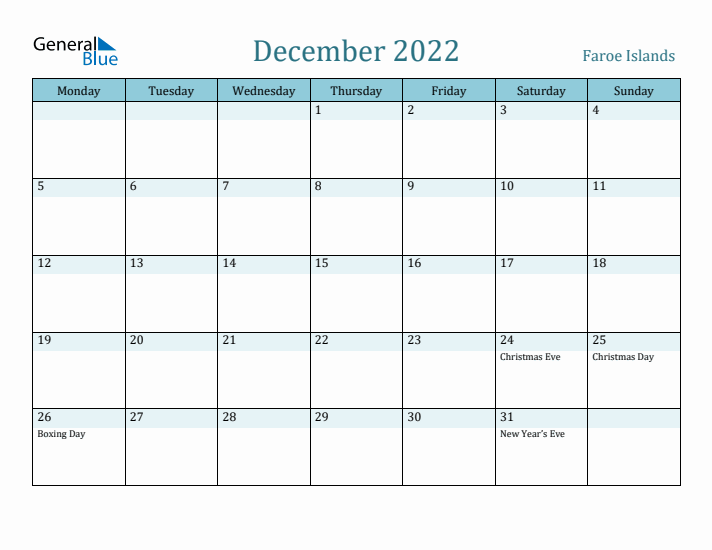 December 2022 Calendar with Holidays