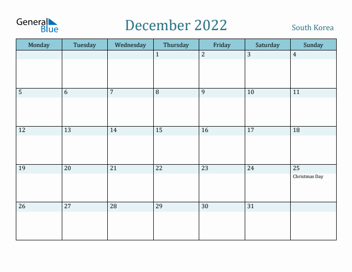 December 2022 Calendar with Holidays