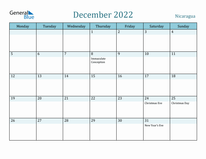 December 2022 Calendar with Holidays