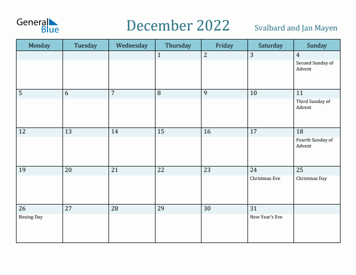 December 2022 Calendar with Holidays