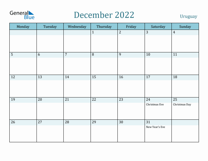 December 2022 Calendar with Holidays