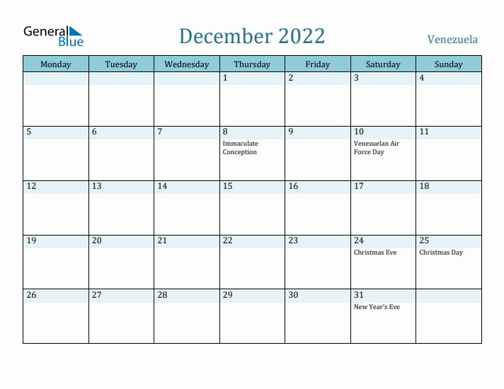 December 2022 Calendar with Holidays