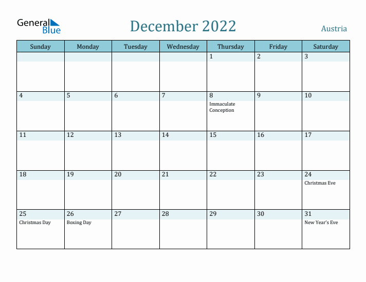 December 2022 Calendar with Holidays