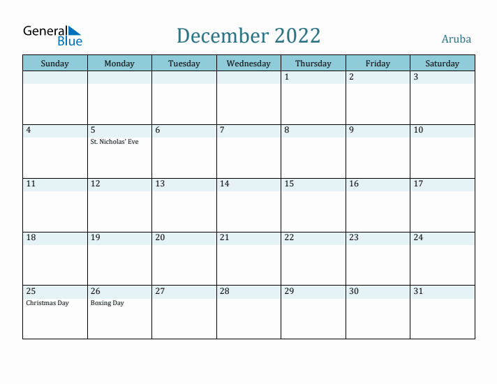 December 2022 Calendar with Holidays