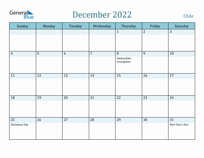 December 2022 Calendar with Holidays