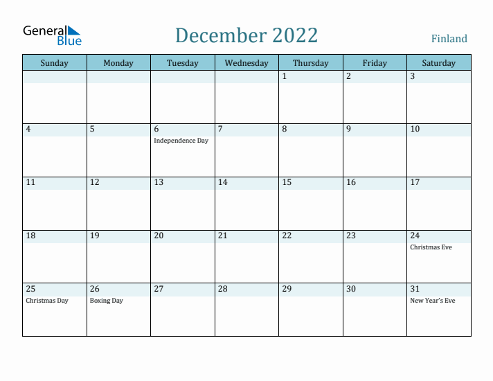 December 2022 Calendar with Holidays