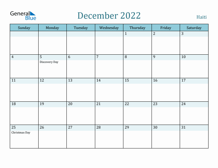 December 2022 Calendar with Holidays