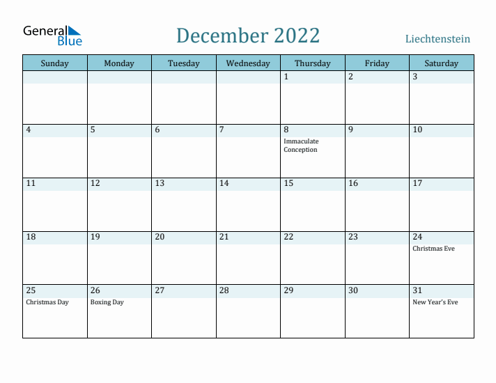 December 2022 Calendar with Holidays