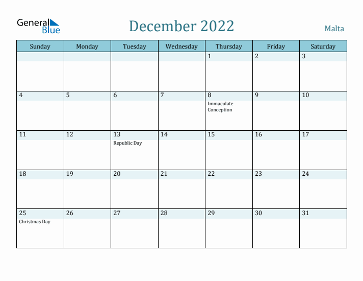 December 2022 Calendar with Holidays