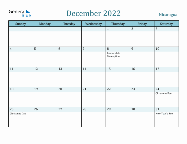 December 2022 Calendar with Holidays