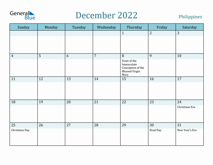 December 2022 Calendar with Holidays