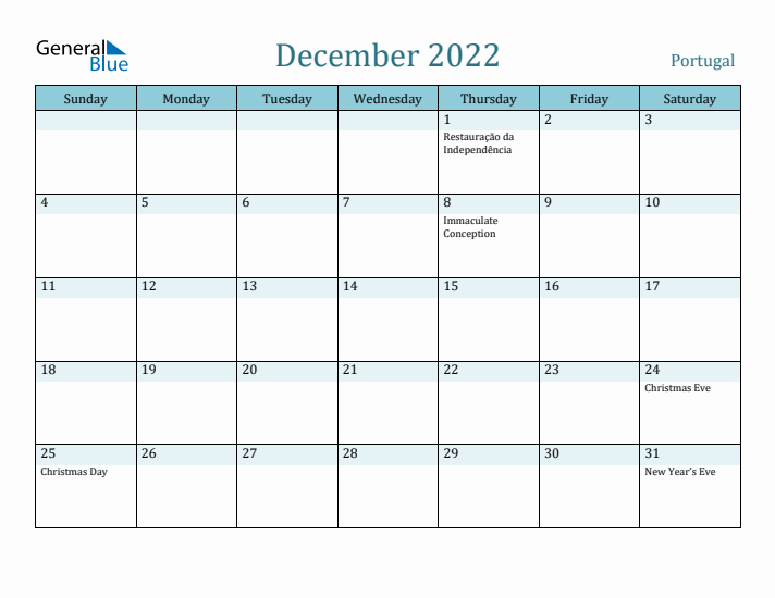 December 2022 Calendar with Holidays